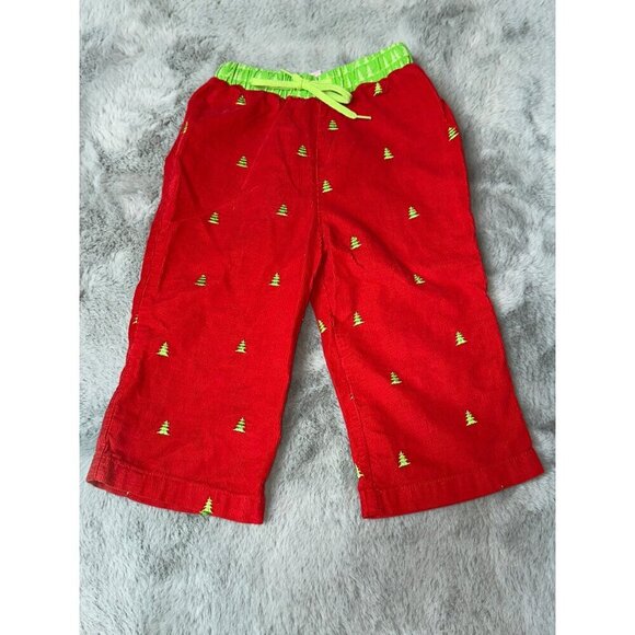Mudpie 2T-3T Cotton Corduroy Christmas Holiday Tree Pants - Picture 1 of 7